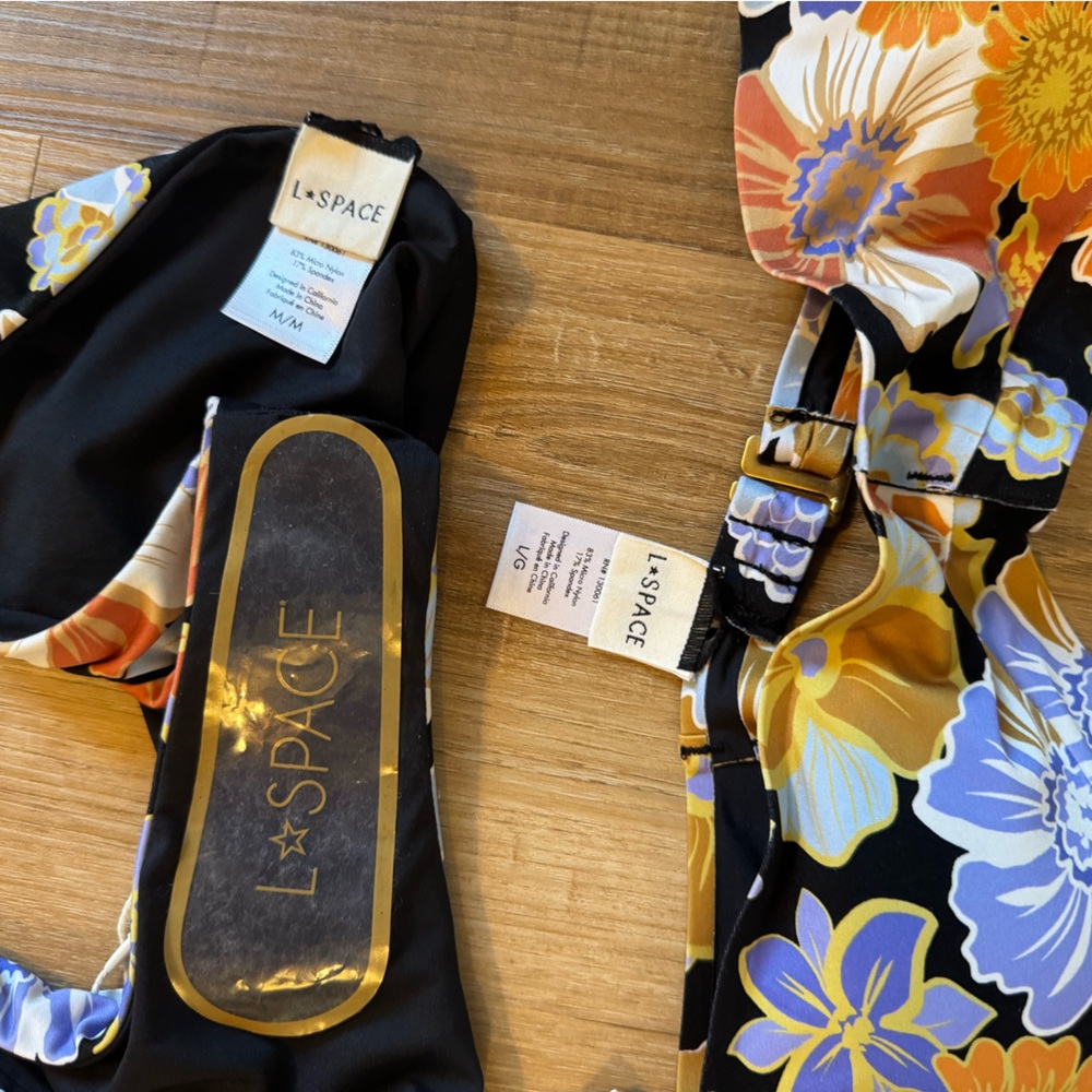 L*Space Floral Bikini in Black and Yellow - Picture 7 of 8